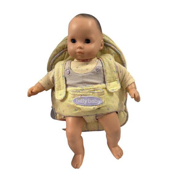 American Girl Bitty Baby w/ Backpack & Accessories Food Brown Hair Brown Eyes GS - Picture 1 of 10
